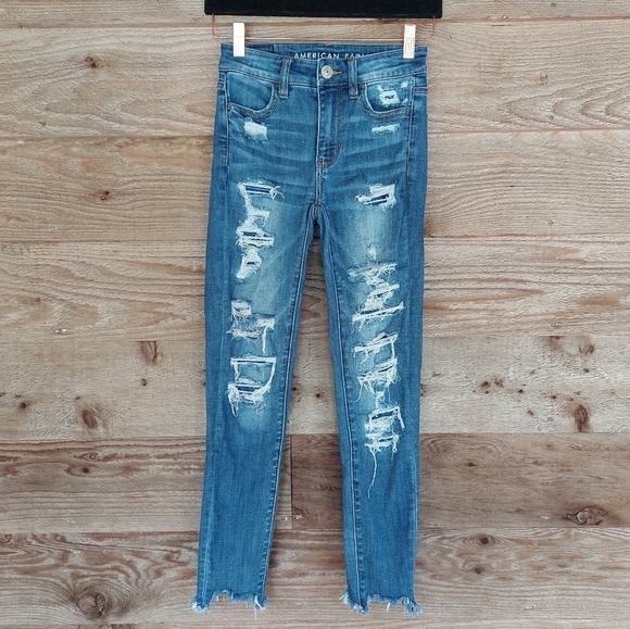 AE Ne(x)t Level High Waist Cropped Jegging 00 - Picture 1 of 6